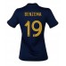 Billige Frankrike Karim Benzema #19 Hjemmetrøye Dame VM 2022 Kortermet
